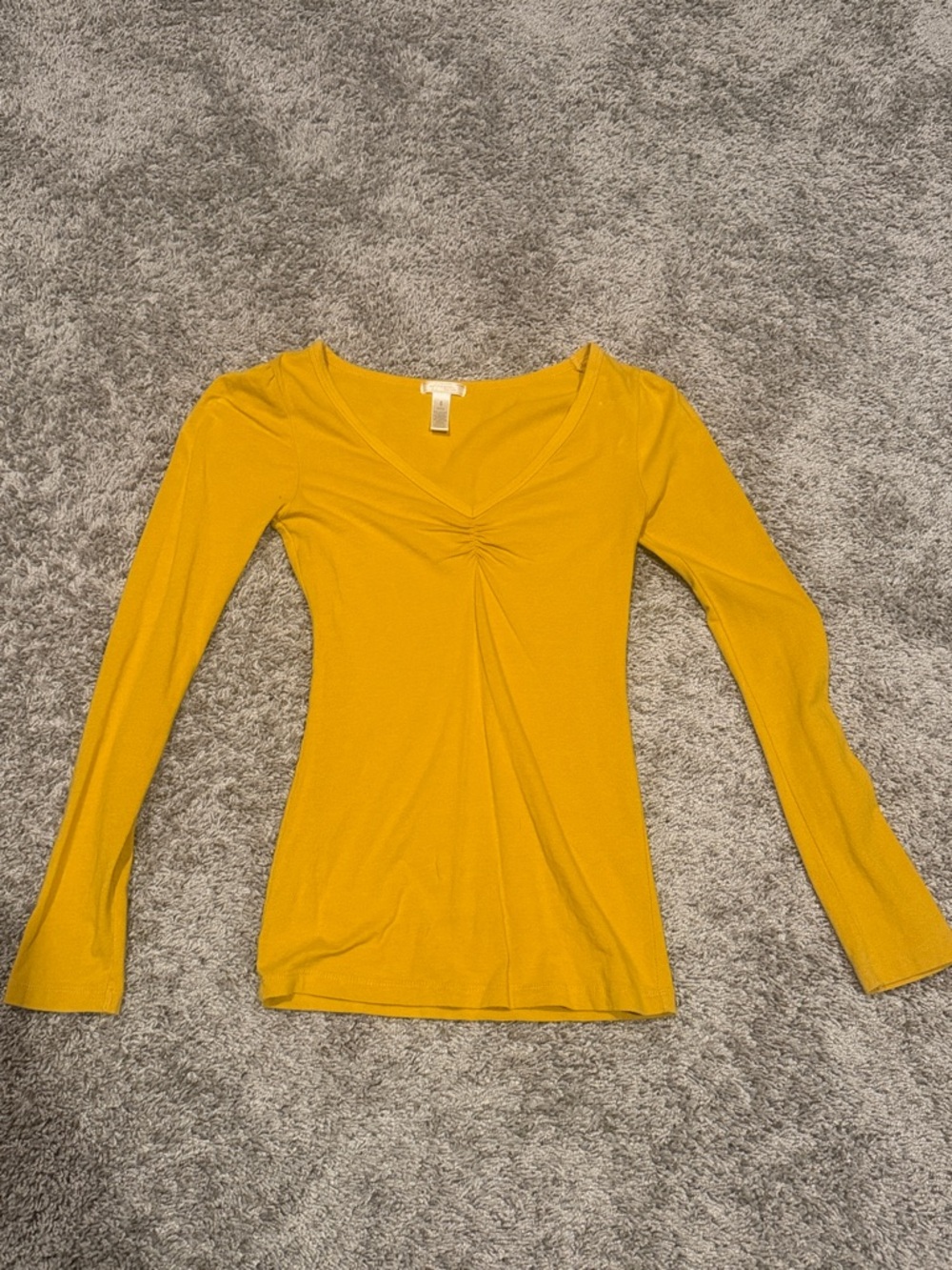 Ambiance Mustard Long Sleeve V-Neck Top